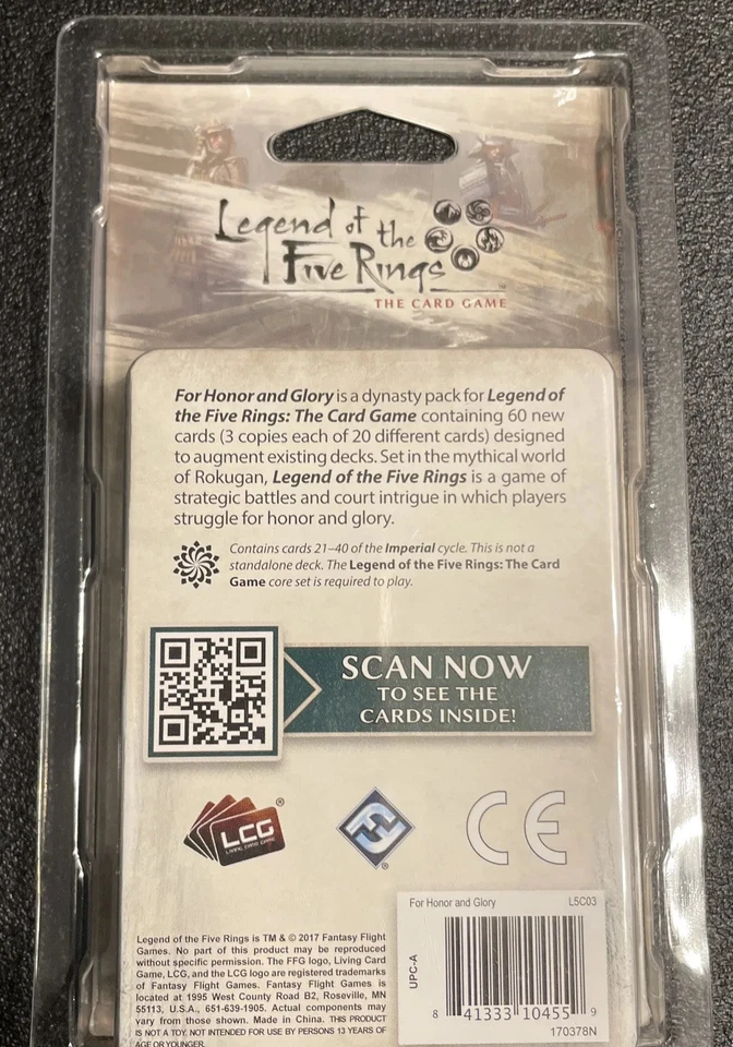 For Honor And Glory Dynasty Pack Legend Of The Five Rings Card Game L5C03 LCG - Image 2 of 2