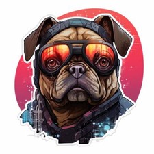 Pug Dog Vinyl Decal Sticker for Car, Laptop, Tumbler and More.  PR-Pug  001136