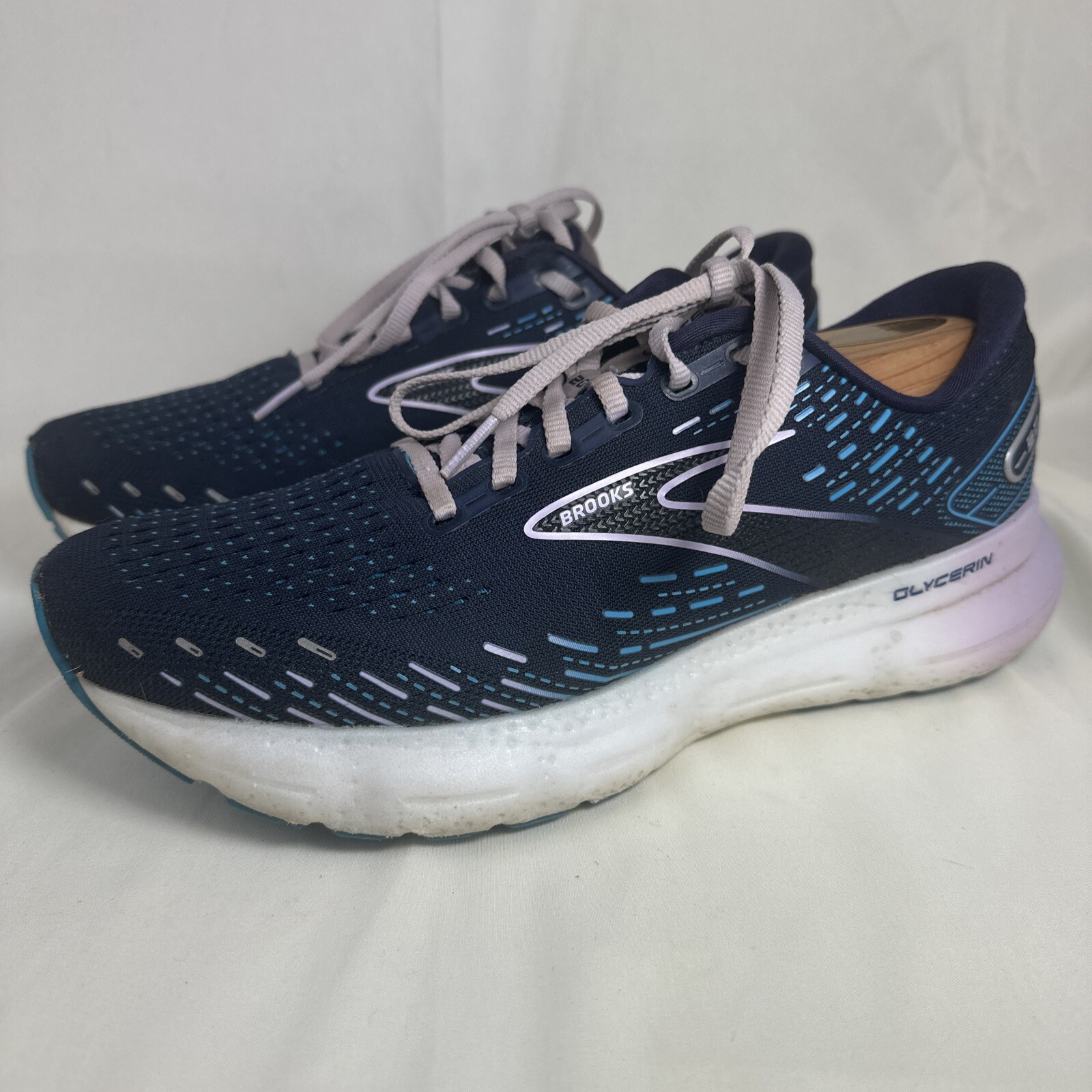 Brooks Glycerin GTS 20 Womens 10.5 Shoes Blue Purple Running Walking Gym