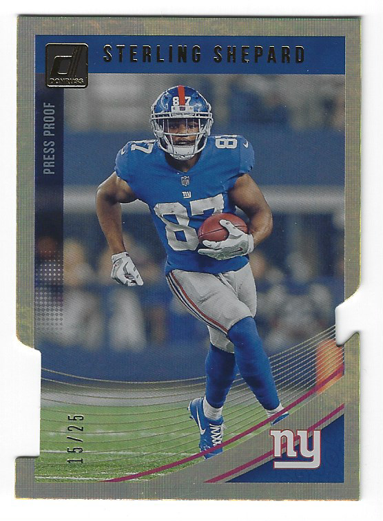 2018 Donruss Press Proof Gold Die Cut #208 Sterling Shepard /25 !