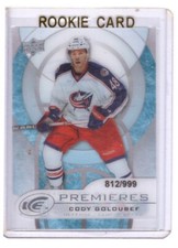 Cody Goloubef 2012-13 Upper Deck Ice Premieres Rookie Card #27 /999