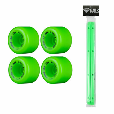 Powell Peralta Rat Bones Old School Wheels Green 60mm With Black Diamond Rails