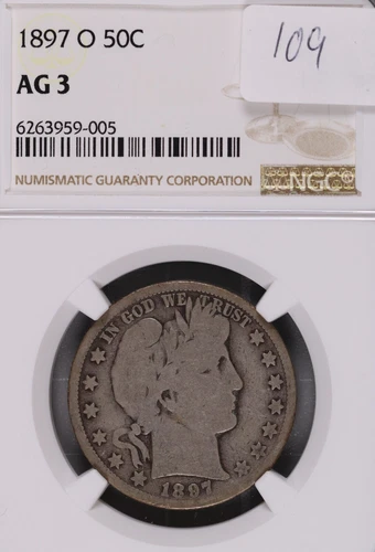 1897-O Barber Silver Half Dollar NGC AG-3 #9-005
