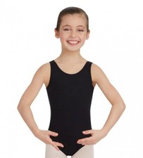 Capezio 142C Girl's Size Intermediate Med/Sml 6x-7 Black Basic Tank Leotard