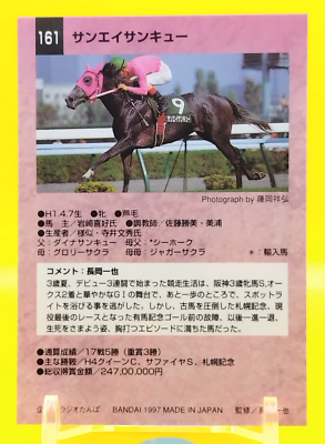 Sanei Thank You/Thoroughbred Horse Racing Card Vintage TCG BANDAI