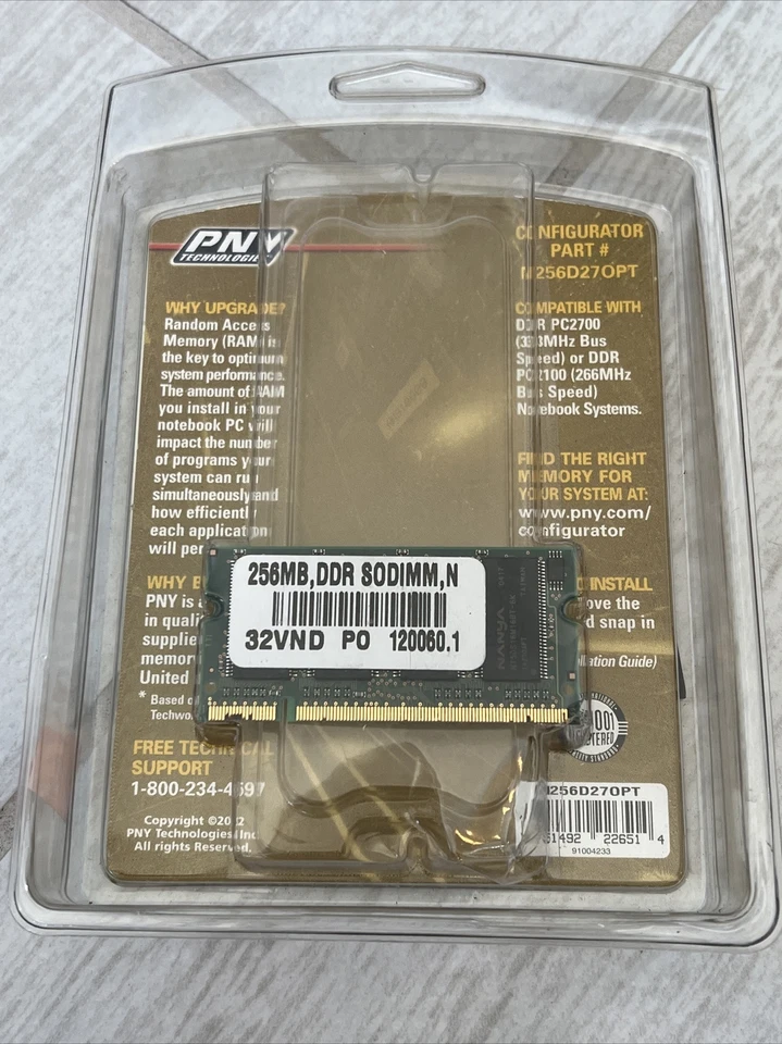 NEW! PNY Optima Memory 256 MB PC2700 DDR333 333 MHz (Double-data-rate) RAM - Image 3 of 4