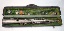 DAMAGE  Pat 1914 CONN Soprano Saxophone wCase  Extras for Parts or Repai G3D