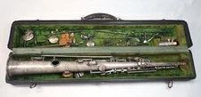 DAMAGE  Pat 1914 CONN Soprano Saxophone wCase  Extras for Parts or Repai G3D