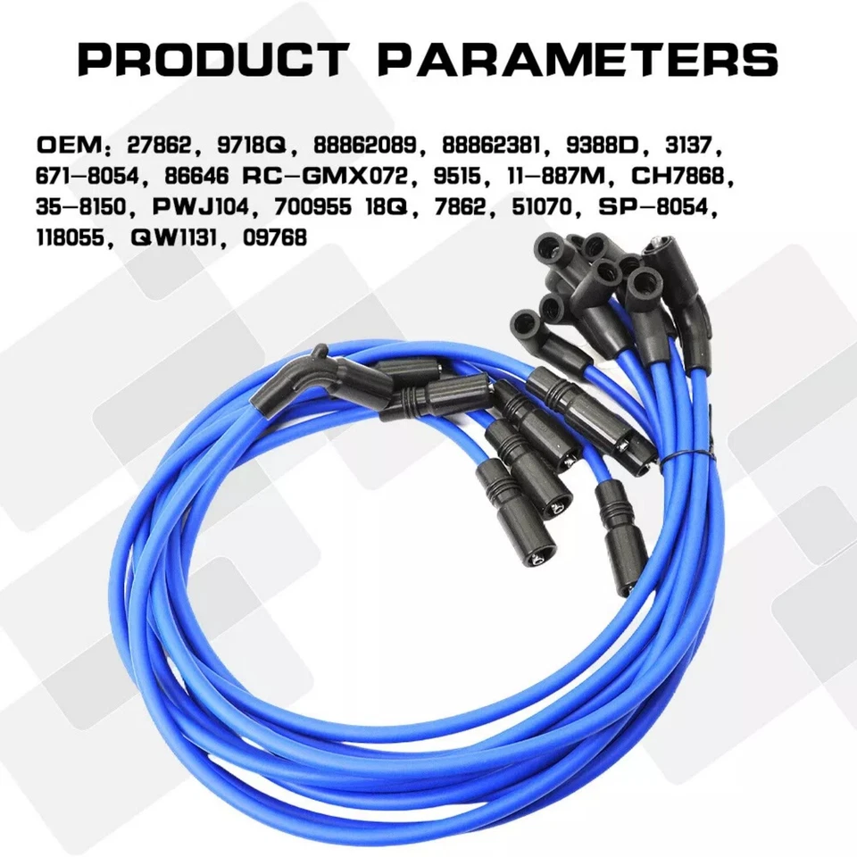 Cables de bujía de 8 mm para GMC Chevy C1500 C2500 C3500 5,7 L 5,0 L V8 1996 1997-1999 Foto 2 de 4
