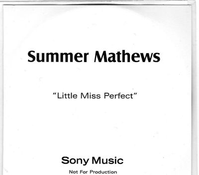 SUMMER MATHEWS | Little Miss Perfect  Promotional music CD |Very good condition