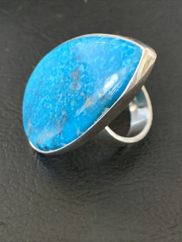 Anello donna blu Kingman turchese Navajo argento sterling misura 7 11813 - Foto 9 di 12