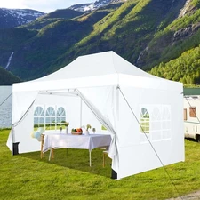 10X15 Ez Pop Up Canopy Outdoor Weeding Party Tent w/ Side Walls &Roller Bag !!