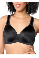Breezies Signature Shine Unlined Underwire Support Bra Black