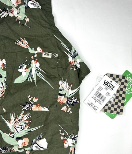 NWT Vans Juniors Tropical Print Dress Open Back Green Size Large - Picture 4 of 7