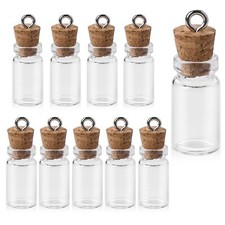 10 Pcs 1ml Mini Glass Jar Bottles with Cork Stoppers Glass Vials for DIY Crafts