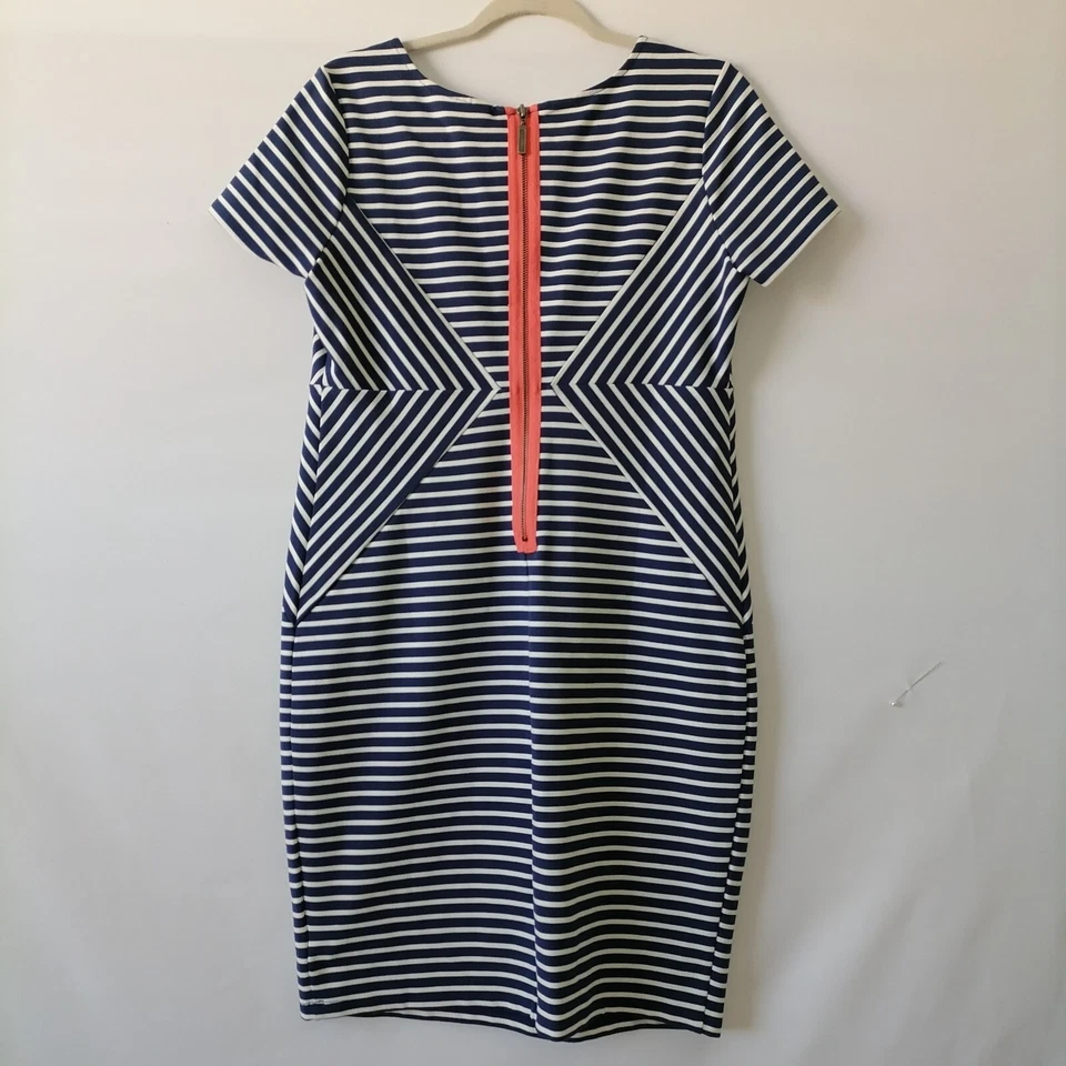 Jessica Simpson Womens Navy Blue & Whiter Maternity Striped Sheath Dress Size M - Image 2 of 4