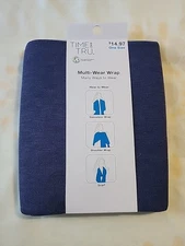 Time & Tru Multi-Wear Wrap Shaw Scarf One Size  - Blue