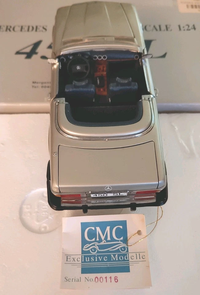CMC M-013 Mercedes Benz 450SL US-Version in Silber 1973-1989 Maßstab 1:24 - Bild 4 von 4