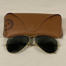 Vintage Ray-Ban Bausch  Lomb 58014 Gold Aviators Sunglasses Case USA B L 1980  s