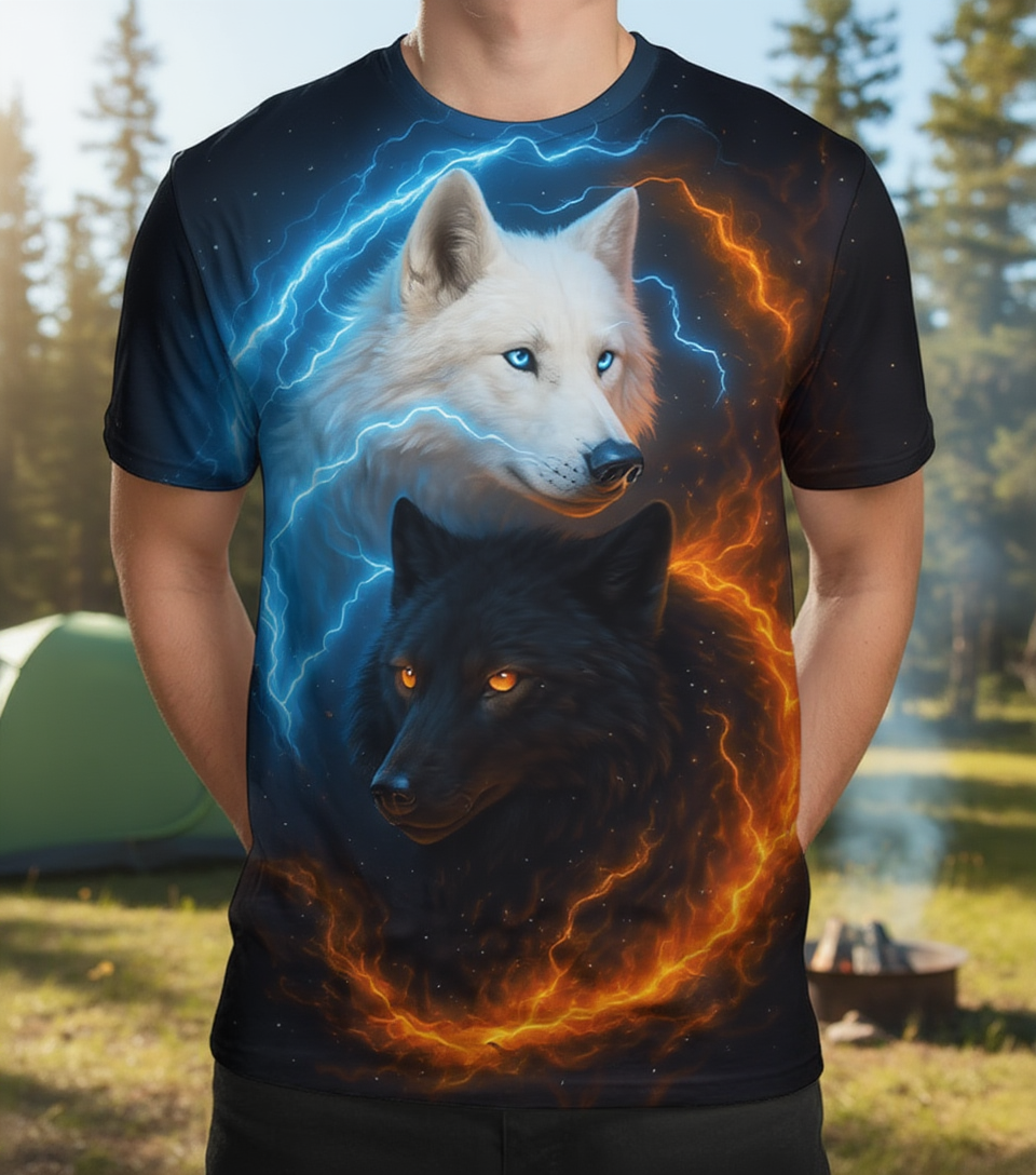WOLFAI 24-25ウエアセットアップ Mサイズ 中古 美品 ウルファイ Funny Wolf Graphic T-Shirt, Novelty Short Sleeve Animal Shirt | eBay