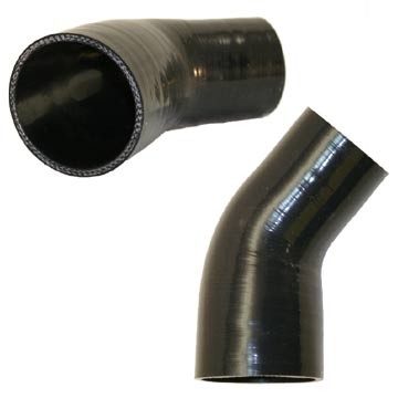 5.0" (127mm) to 4.0" (102mm) Silicone 45 degree reducer elbow black - Bild 1 von 1