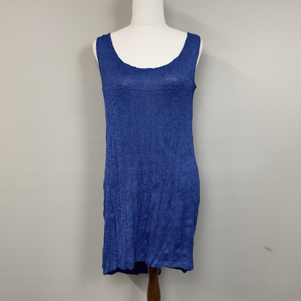 Motto Midi Knit Slip Dress Women Size 14 Stretchy Blue Sleeveless Made In AU