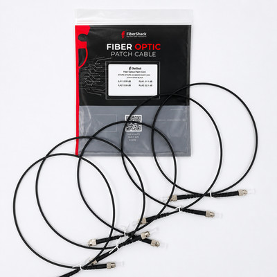 FiberShack 2ft ST/UPC-ST/UPC Fiber Cable 5-Pack