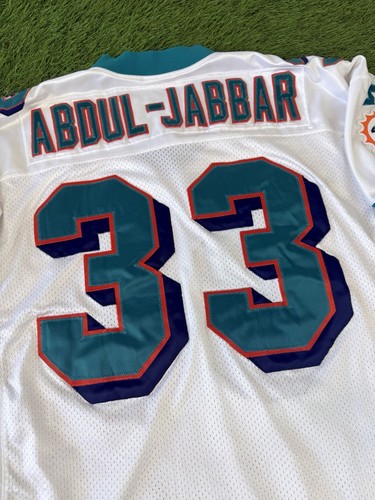 Camiseta 52 de los Miami Dolphins Karim Abdul-Jabbar Vintage Auténtica Starter 1997-8 NFL - Imagen 5 de 10