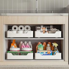 Metal Pull Out Kitchen Drawer Slide Out Shelf Cupboard Cabinet Storage Organiser