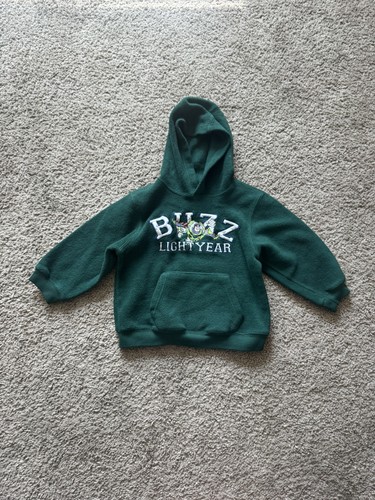 Vintage Disney Store Toy Story Buzz Lightyear Fleece Hoodie Kids XXS (2/3) Green