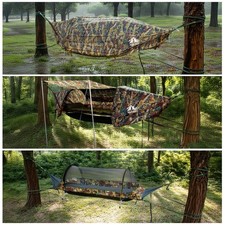 Portable 1 Person Nylon Parachute Outdoor Camping Flat Lay Hammock Hanging Swing
