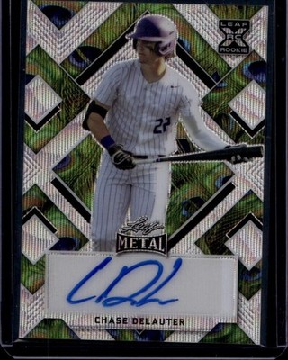 2022 Leaf Metal #BA-CDL Chase DeLauter Green Rookie Card #/3
