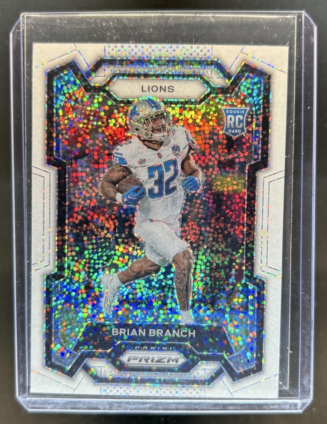 2023 Panini Prizm Brian Branch RC White Sparkle SSP Rookie #328 Lions