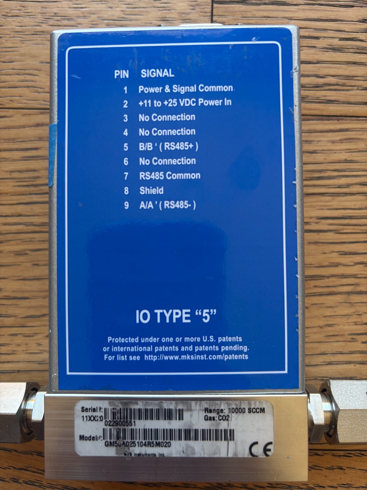 MKS Instruments GM50A Mass Flow Controller CO2 10,000 SCCM RS485 GM5UA025104R5M0