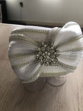 Woman's White Jeweled Church Wedding Hat Kentucky Derby Fromal Events. Easter