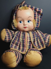 VTG Carnival Prize 20" Kitschy Plastic/Celluloid Face Doll  Samet  Wells 