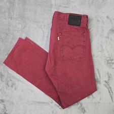 Levi’s 513 Mens Corduroy Jeans W36 L31 Maroon Slim Regular Zip Fly