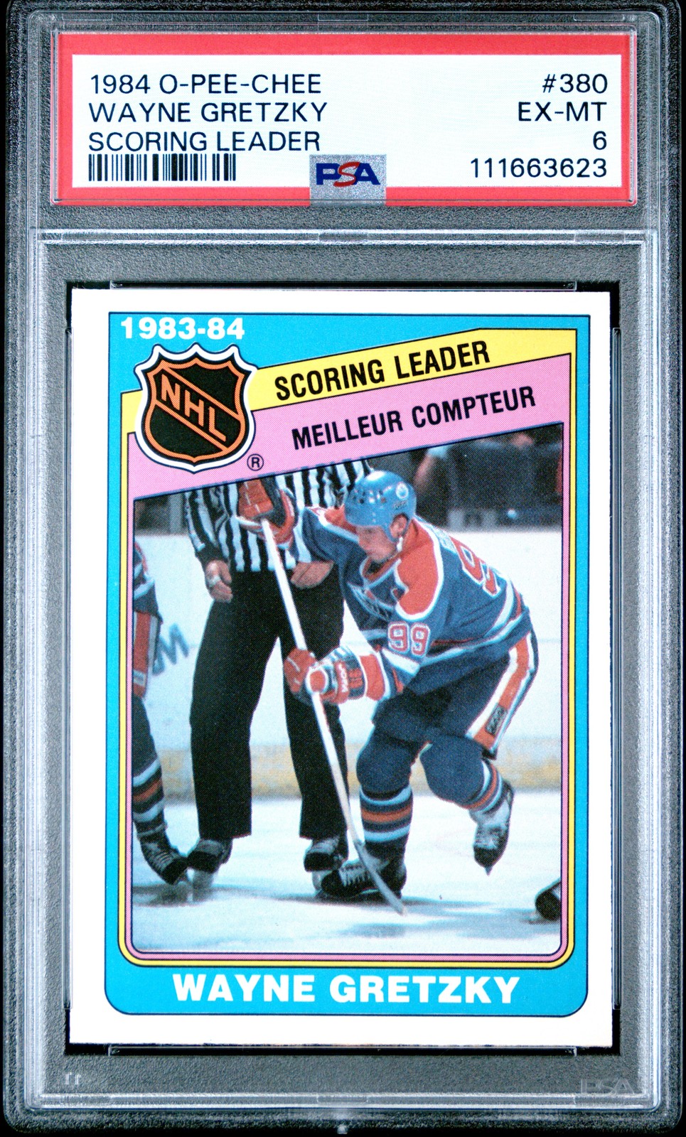 1984 O-PEE-CHEE SCORING LEADER #380 WAYNE GRETZKY PSA 6 view 1