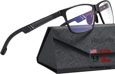 Blue Light Blocking Glasses Metal Frame for Men/Woman Gaming Computer A02-black