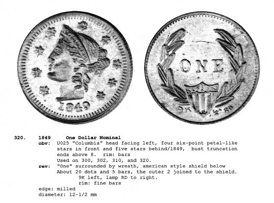 GOLD - 1849 $1 British Columbia / California Gold / Greene 320 / Stickpin - Image 4 of 4