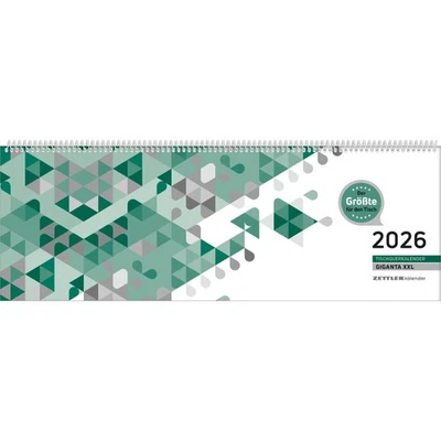 NEUMANN VERLAGE GMBH & CO Tischquerkalender Giganta XXL grün 2026 - 42,2x14,8 cm - 1 Woche auf 2 Seit