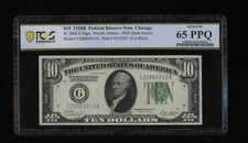 DBR 1928-B $10 DGS FRN Chicago Gem Fr. 2002-Gdgs PCGS-B 65 PPQ Serial G26864213A