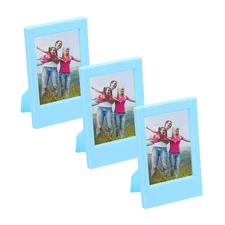 3 Pcs Mini Picture Frames 2.4 x 3.5 Inch Rectangle Photo Frame, Blue