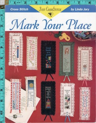 ''Mark Your Place''  1994 Just CrossStitch Chart Pattern Leaflet Bookmarks 10 Desi