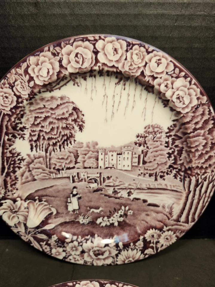 Wood and Sons Castles Plate Set of 4 Enoch Wood 9" Purple Plum - Image 2 of 4