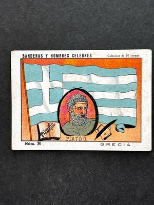 1928 Platon Philosopher #24 Card Greece Flag Rare Spanish Issue