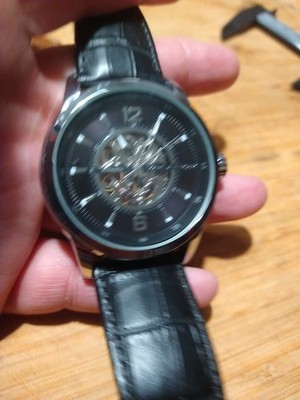 Marc Anthony 49mm Automatic Skeleton Watch