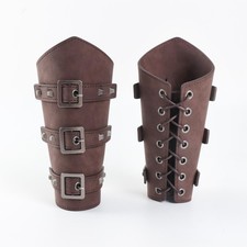 Medieval Armor Style Men Arm Bracer Lace Up Viking Pirate Knight Gauntlet