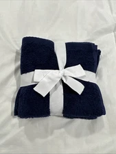 :D  Navy Blue Plush Bath Towel Set of Four (4) with Double Needle Stitching