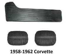 58-62 CORVETTE GAS PEDAL + BRAKE, CLUTCH PEDAL PADS  (NEW)